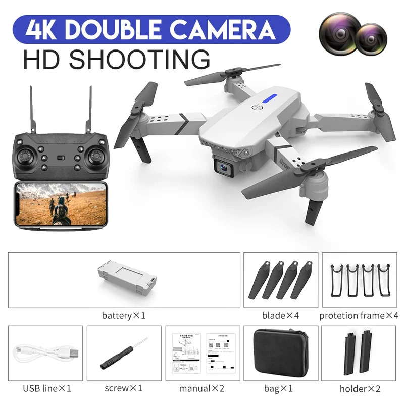 E88 Pro Drone Lipat Cerdas Men - Drone Cinematic ulasan dan harga